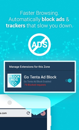 screenshot of Tenta Ad Blocker Extension