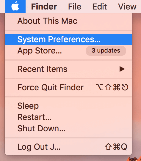 1. Go to <strong>System Preferences</strong>